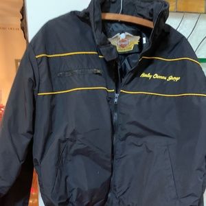 Harley Owners Group nylon jacket with large embroidered logo on back